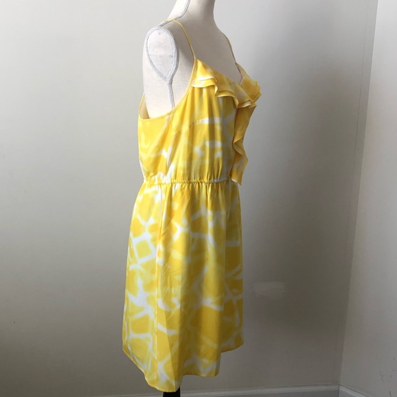 Gianni Bini Yellow White Dress-Sz L - Picture 4 of 5